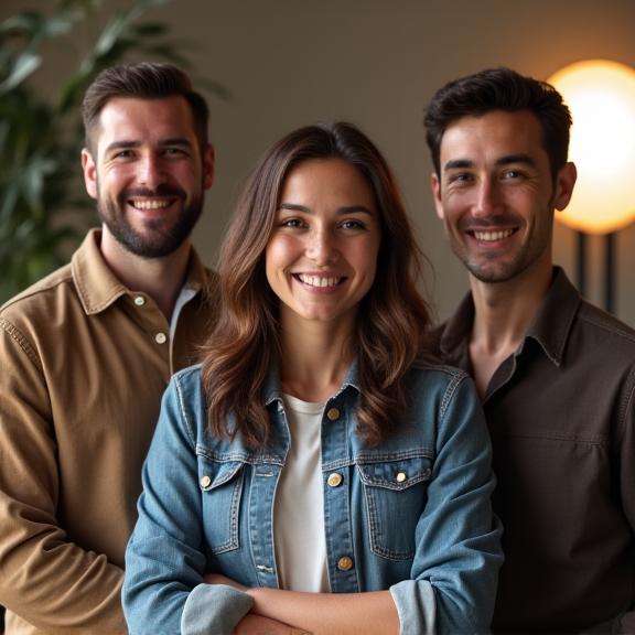 Pasukan Lensa Emas Visuals di studio mereka